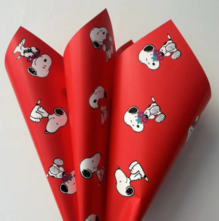 Snoopy Themed Floral Paper